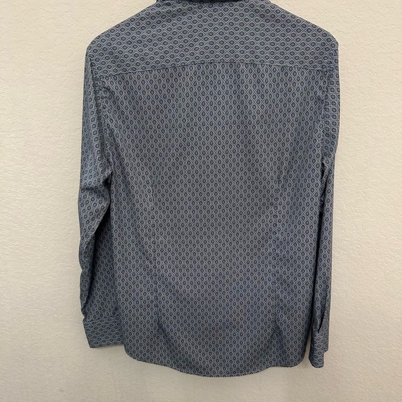 Elegant Blue Patterned Men's Shirt - Picture 5 of 6